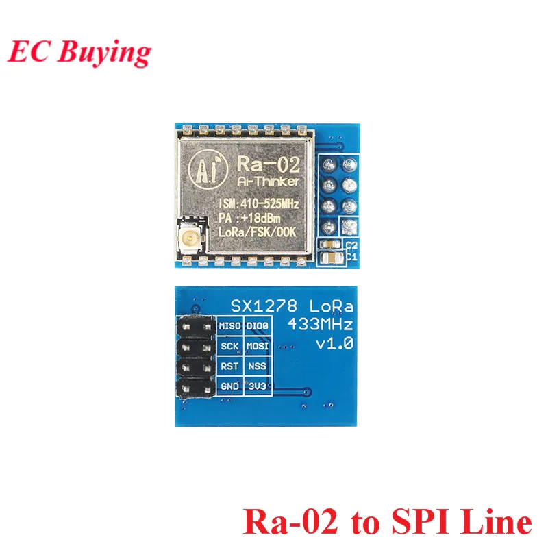SX1278 LoRa модуль Ra-01Ra-02 LoRa распределенный спектр беспроводной модуль передачи 433 МГц/SPI DIP переводчик Ra-01 Ra-02 для умного дома - Цвет: Ra-02 to SPI Line