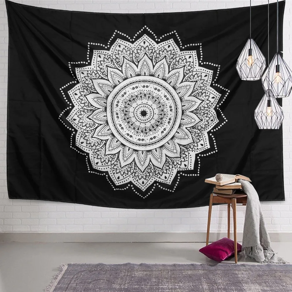 Hippie-Mandala-Skull-Tapestry-Wall-Hanging-Tarot-Night-Psychedelic-Chakra-Tapestry-Moon-World-Map-Landscape-Wall (3)