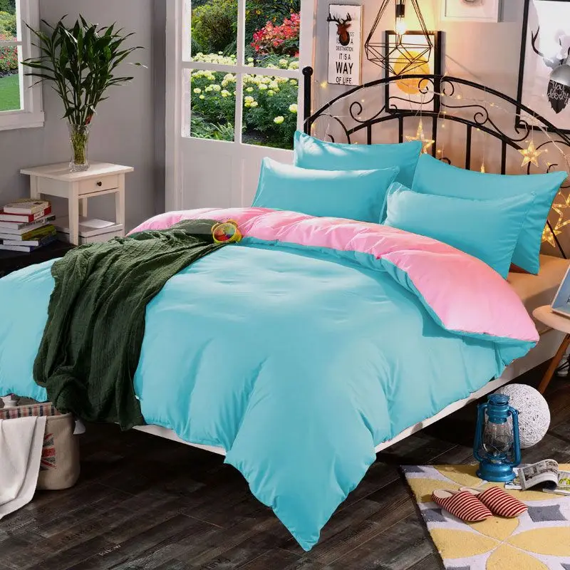 1 Pc 100 Polyester High Quality Solid Color Super Soft Encryption Fabric Duvet Cover A Variety