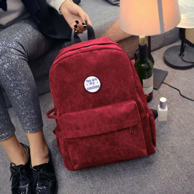 Женский подростковый рюкзак для мальчиков и девочек, бархатный рюкзак для путешествий, школьные сумки, рюкзак для кемпинга