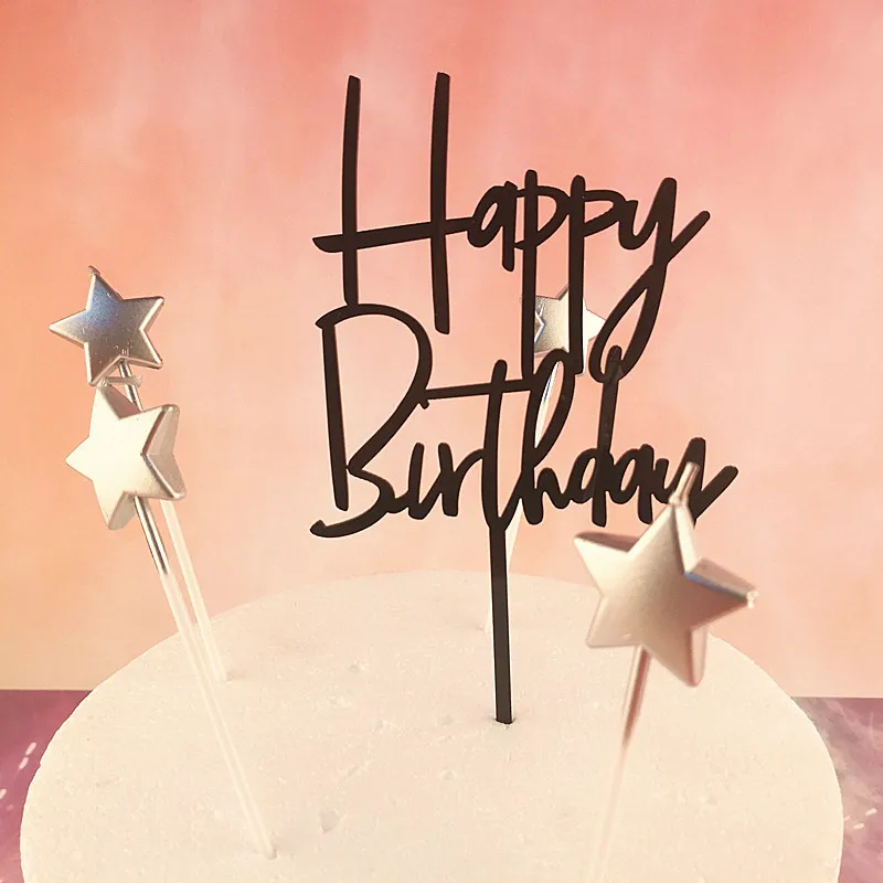 Cake Decoration Creative Cake Inserts Happy Birthday Cake Inserts Baking Accessories Kids Happy Birthday Party Supplies