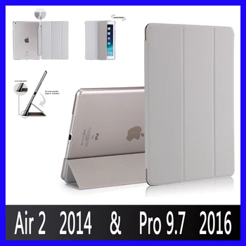 

For iPad Air 2 ` Pro 9.7 Case 2014`2016 Transparent Ultra-thin Magnetic Case for iPad A1566`A1567`A1673`A1674`A1675