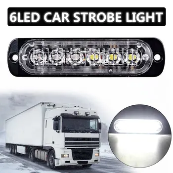 

Vehemo 6LED Auto Side Light Truck Side Lamp Ultra-Thin Lamp Bar Strobe Emergency Flashing
