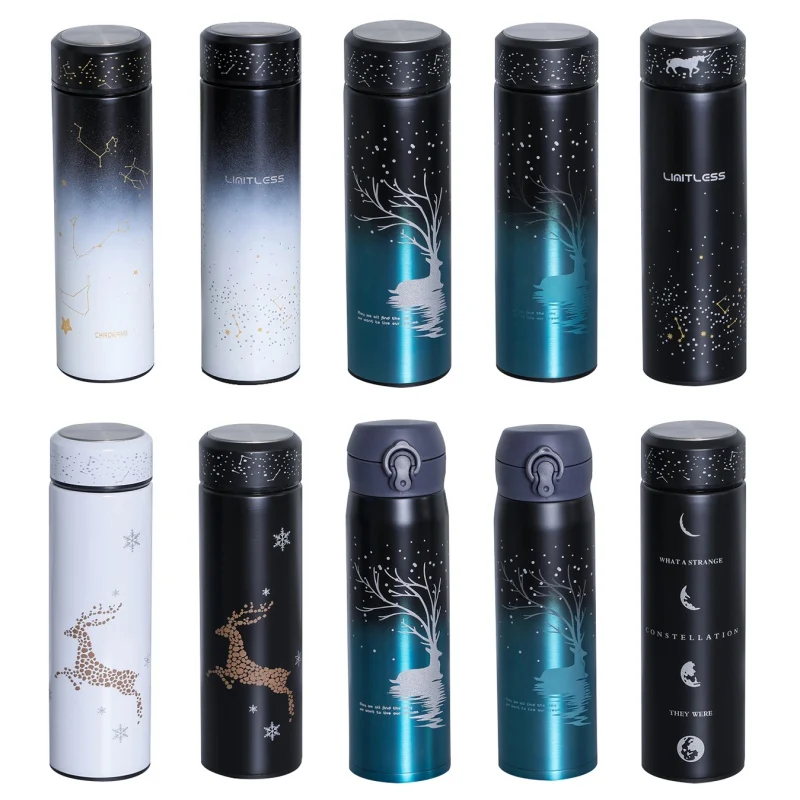 

Water Bottle Vacuum Insulated Stainless Steel Sports Water Cup Elk Fluorescent Water Bottle Affordable Personality Fashion