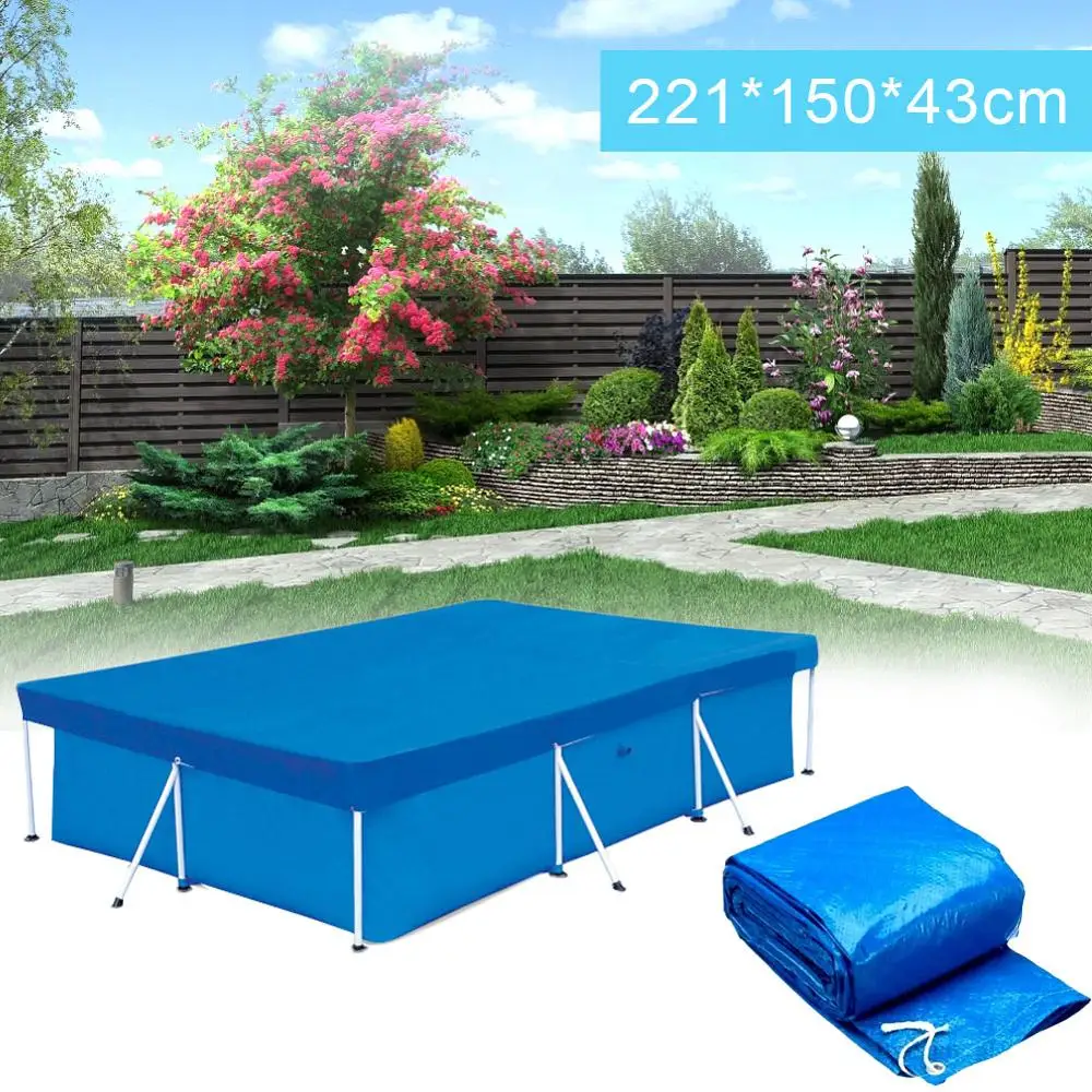 

Rectangle Swimming pool dust cover cloth Winter Cover Rainproof Thickened Poncho Cover Cloth for Inflatable Pool 118x79x26inch