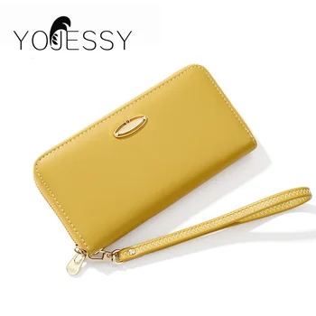 

YOJESSY Women Long Wallet Big Capacity Yellow Female Wallets Clutch Lady Purse Zipper Phone Pocket Card Holder Ladies Purses