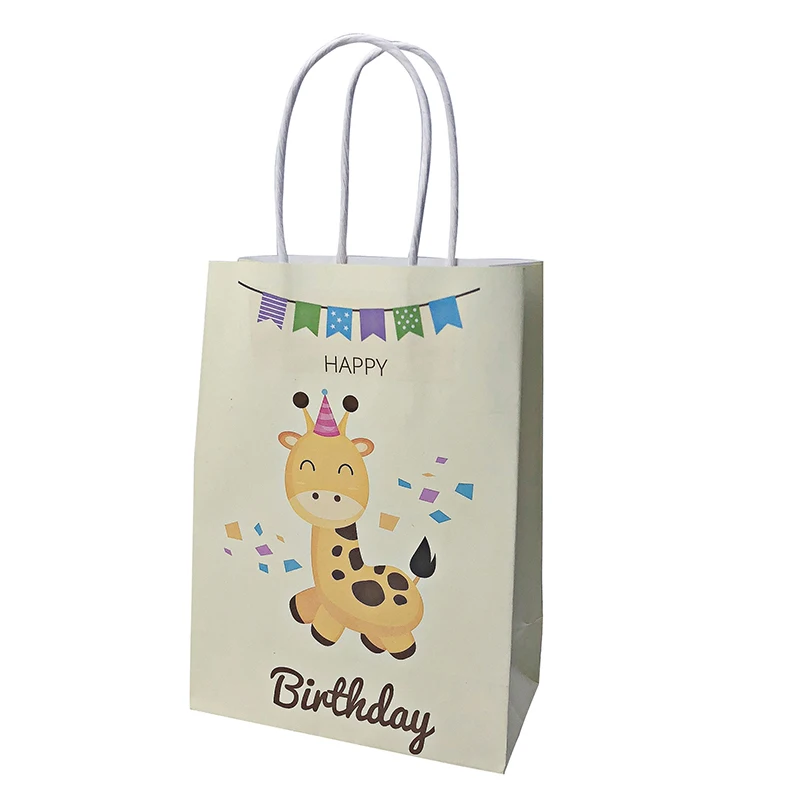 10 шт мультяшный мешок для подарков День Рождения украшения Дети Единорог бумага подарочная сумка ребенок душ вечерние принадлежности конфеты бумага с динозаврами сумка