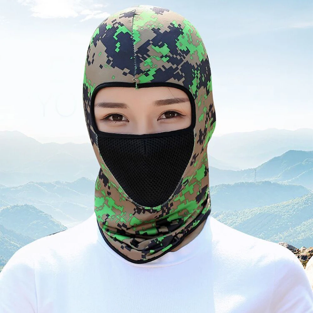 Durable Riding Hood Riding Mask Milk Mesh Yarn Windbreak Bicycle Mountaineering Warmth Face Mask Portable Scarf Climbing - Цвет: camouflage green