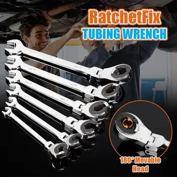 

8-19 Mm RatchetFix Tubing Wrench Metric Flexible Open Movable Head Skate Oil Spanners