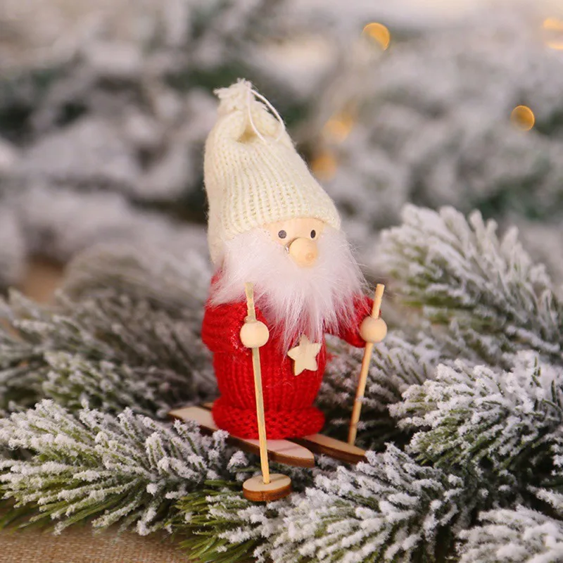 New Year Christmas Dolls Angel Santa Claus Pendant Ornaments Christmas Tree Decorations for Home Kids Gift Craft