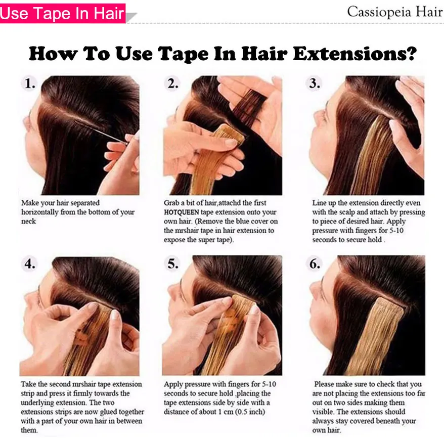 40 Pcs/set Curly Tape in Hair Extensions Injected Real Human Hair Skin Weft Double Sided Adhesive Tape