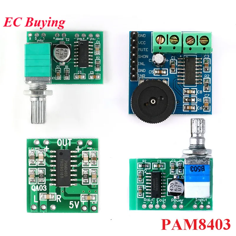 Pam8403アンプボードモジュールミニ2.5v〜5v 2 x3wデジタルパワーオーディオ2チャンネル3wボリュームコントロールarduino用usb電源|集積回路|  - AliExpress
