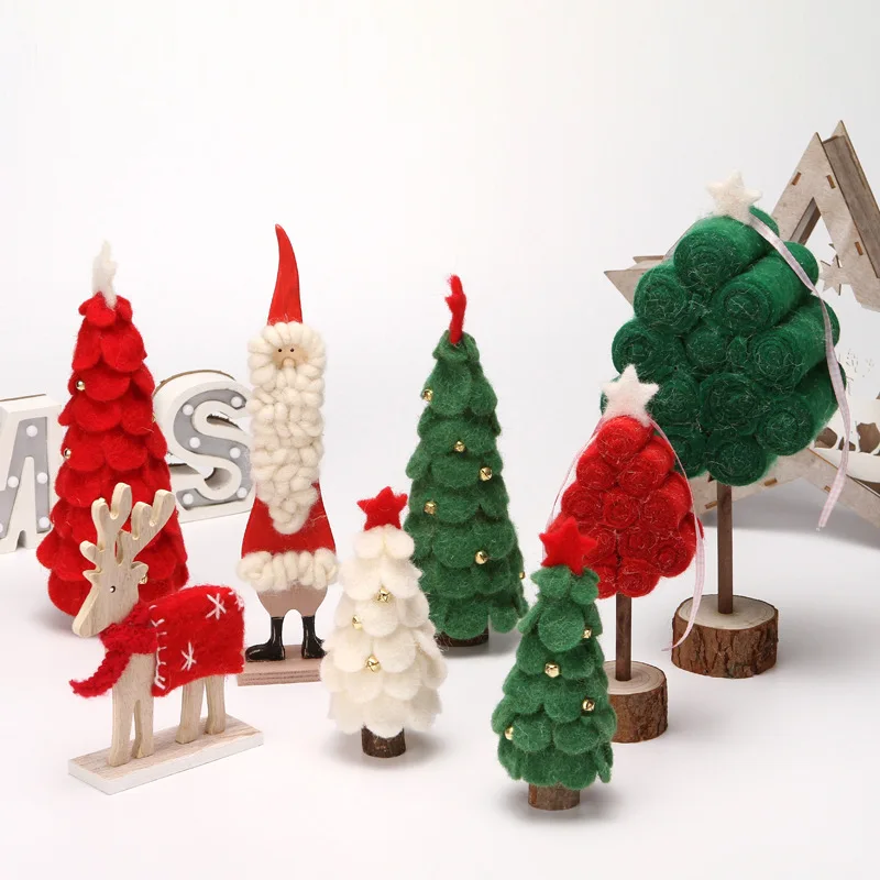 

Рождественские украшения, новогодние украшения для новогодней елки, войлочные украшения для елки, столешница, Настольная Композиция, предметы для елки