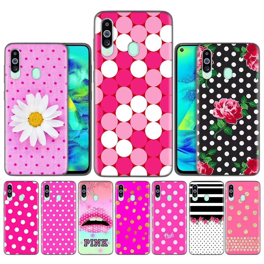 

Bags Case for Samsung Galaxy J4 J6 A6 A8 A7 A8 J8 Plus M10 M20 M30 M40 2018 Note 10 Pro Casing Covers Pink Dots