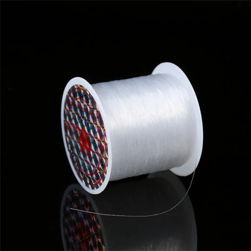 1Roll 0.2-0.8mm Non-Stretch Nylon Clear Chain Wire Fishing Line