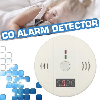 Detector de monóxido de carbono con pantalla LCD, Sensor de alarma CO, detección de humo azul, seguridad de fugas de Gas tóxico, panal de carbón, alarma de seguridad