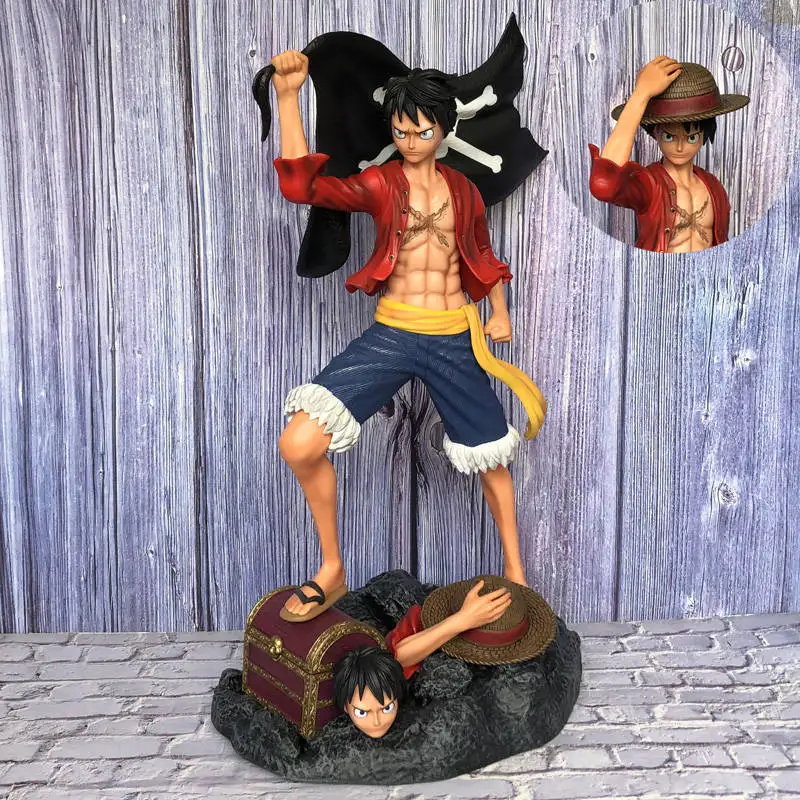 

60cm One Piece Monkey D Luffy with Treasure GK Statue 1/4 Scale Painted Large Size Anime PVC Action Figure Model Collection Toys