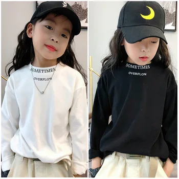 

Children's clothing 20 years of autumn boys and girls Korean alphabet round neck bottoming shirt Children's long-sleeved t-shirt