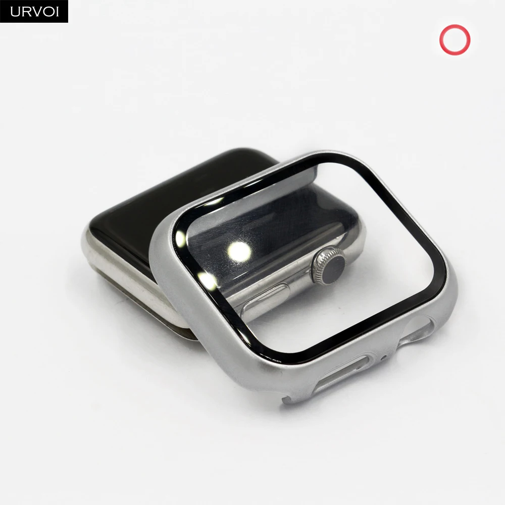 URVOI Matte Plastic Bumper with Tempered Glass for Smartwatch Protection