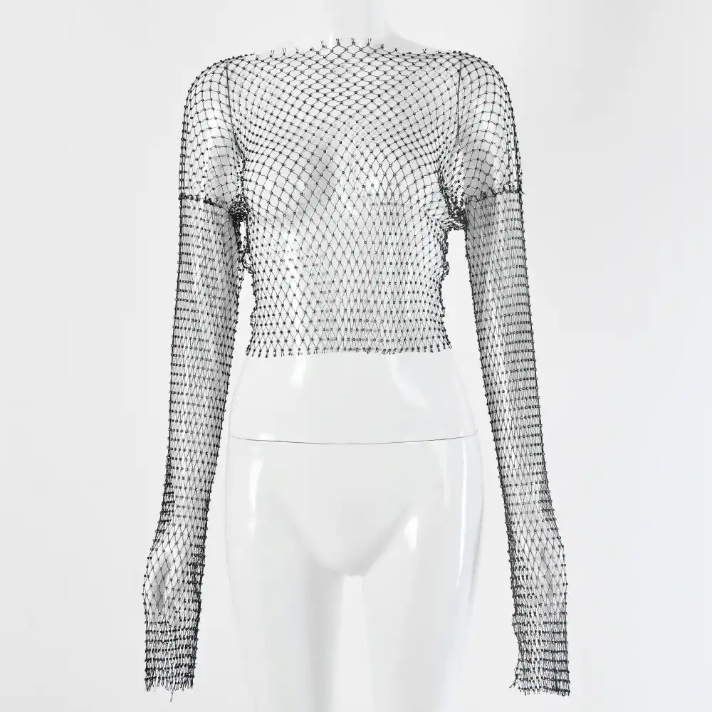 diamond fishnet top