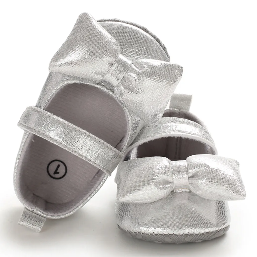 Обувь для новорожденных; модная детская обувь для маленьких девочек и мальчиков с бантом; Милая повседневная обувь из искусственной кожи с мягкой подошвой для принцессы;# BL2