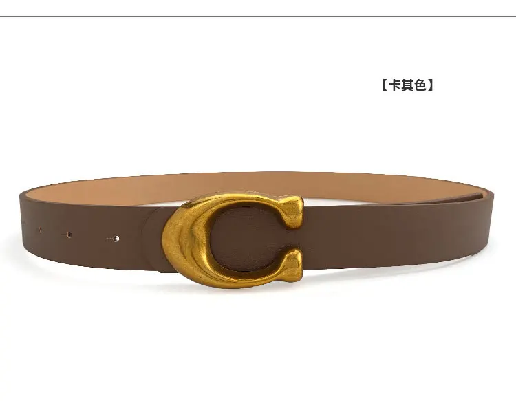 Fashion High Quality Women Leather Belts Retro Waist Strap Designer C Buckle Female Ladies Waistband All-match Jeans Belt Fashion High Quality Women Leather Belts Retro Waist Strap Designer C Buckle Female Ladies Waistband All-match Jeans Belt