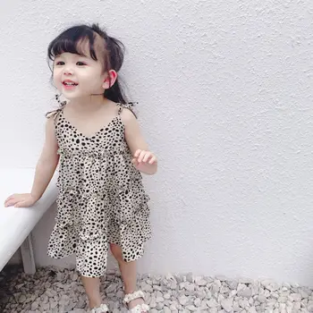 

2020 Spring and Summer Girls' Leopard Print Dress