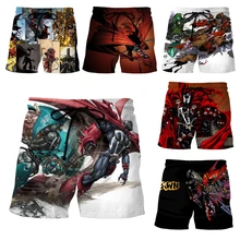 LIASOSO летние мужские и женские Джима Даунинг 3D принт аниме фильм Spawn шорты пляжные Фитнес хип хоп повседневные уличные спортивные штаны A312-14