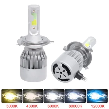 

Super bright Auto Car H8 H11 H7 H4 H1 LED Headlights 6000K Cool White 80W 8000LM COB Bulbs Diodes Automobiles Parts Lamp