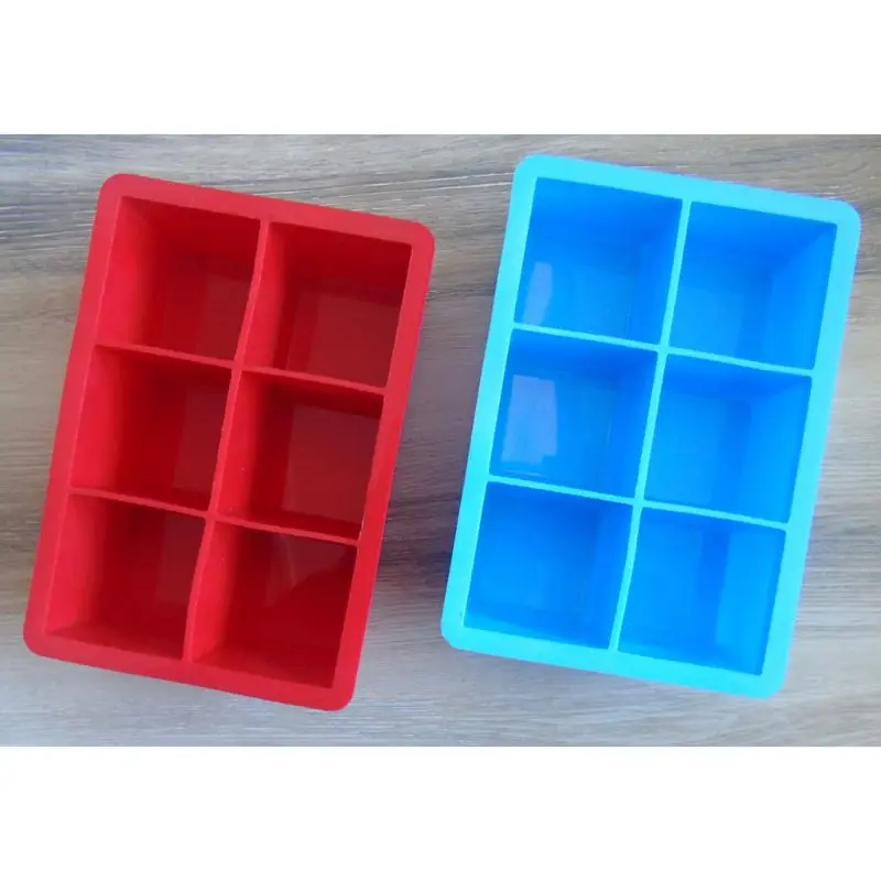 Силиконовый лоток для льда с крышкой, 6 кубиков, для хранения салата, для замораживания детского питания, форма для льда