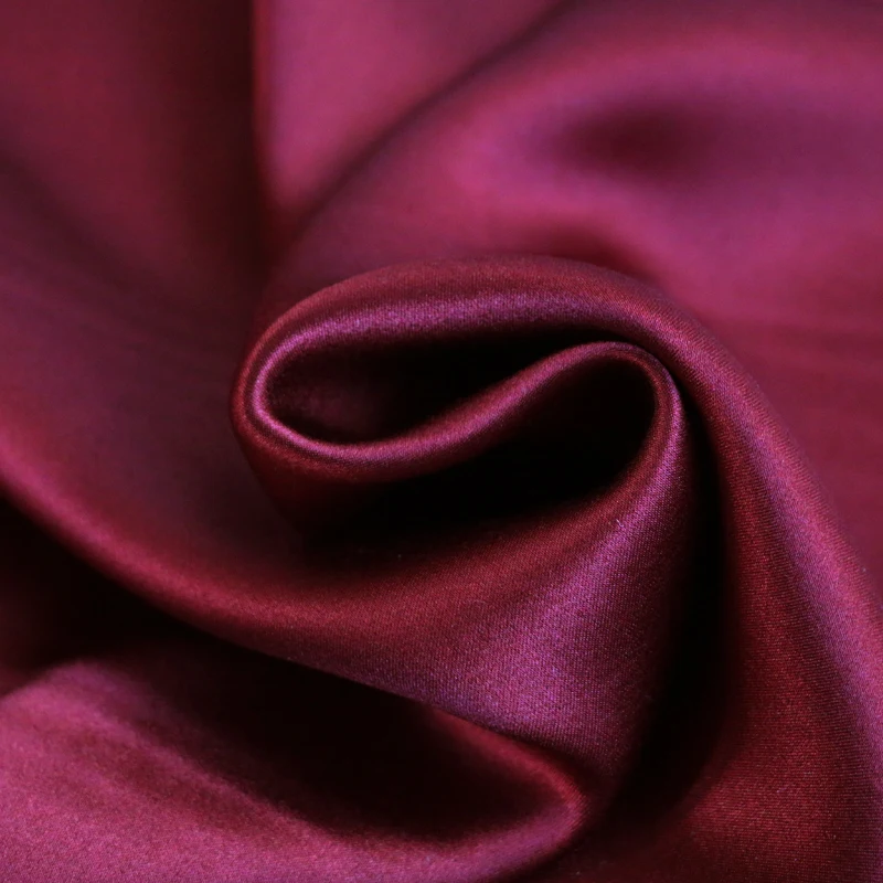 100 см* 140 см вечернее платье ткань натуральный шелк хлопок Шармез атлас Материал бордовый