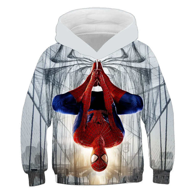 Children Harajuku Cartoon Hoodies Super-Hero Hulk- Spidermαn Clothes Boy Girl 3D Hooded Sweatshirts Kids Autumn Spring Pullover