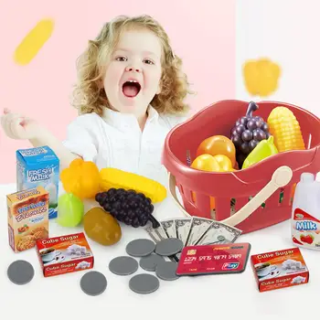 

36Pcs Market Shopping Cash Register Credit Card Machine Kids Play House Toys