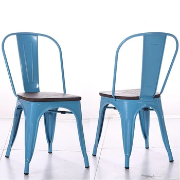 

Cafe Outdoors Iron Sheet Chair Industry Wind Backrest Iron Sheet Leisure Time Chair Iron Dining Chair Metal Chair