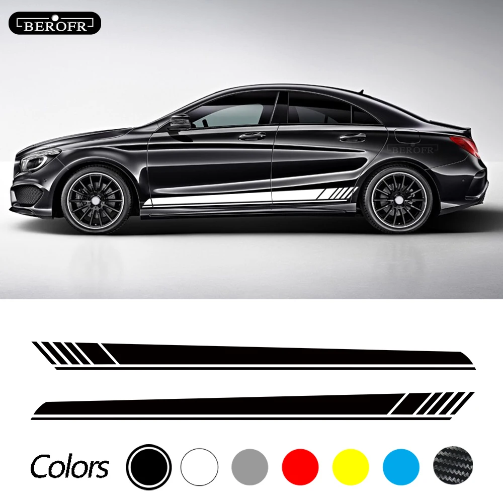 Car Sticker Door Side Skirt Stripe Decal For Mercedes Benz Cla Class ...