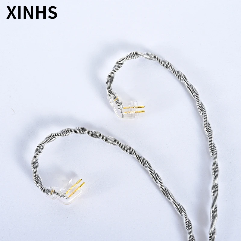 Banhado a Prata Fones de Ouvido Cabo de Atualização de Áudio Núcleos Grafeno Liga Mmcx 0.78mm 2 Pinos Substituição 4 Fio - Image 4