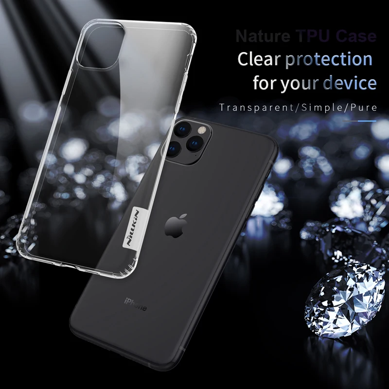 

NILLKIN Luxury Transparent Clear Protector Cover for New iPhone 11 Pro Max 6.1'' 6.5'' 5.8' Case Nature Soft silicone TPU Cover