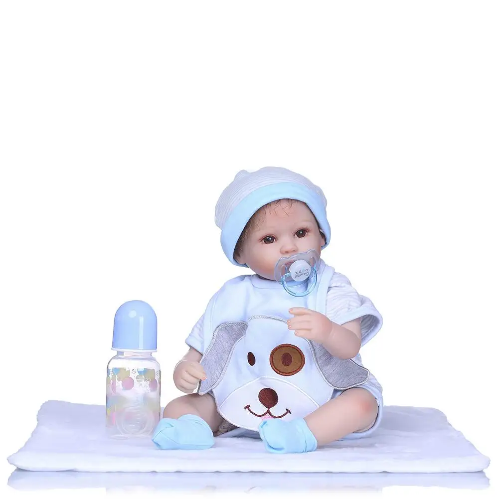 

40cm Soft Silicone Opened-eye Reborn Baby Doll Model Accompany Sleeping Toy Gift