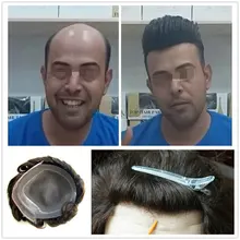 Hstonir индийские волосы remy парик швейцарский шнурок моно парик человеческие волосы заменить мужчин t система для мужчин Тяжелая плотность H046