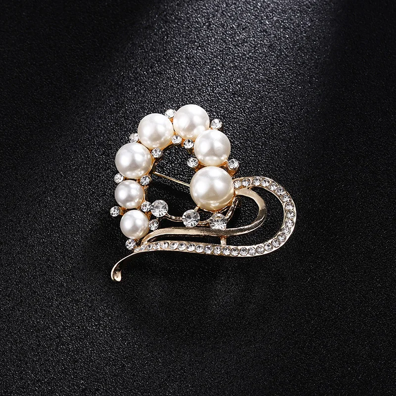 SelectiveAccents Pearl Brooch Pin | Sparkling Sapphire Formal Accessory | Elegant Pearl Accessories for Women | Exquisite Wedding Brooch