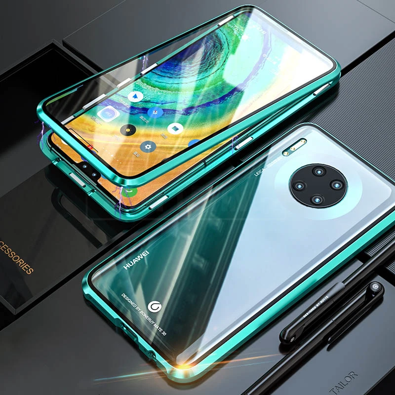 360 полная защита Магнитный чехол для huawei Mate 30 Pro 20 противоударный металлический