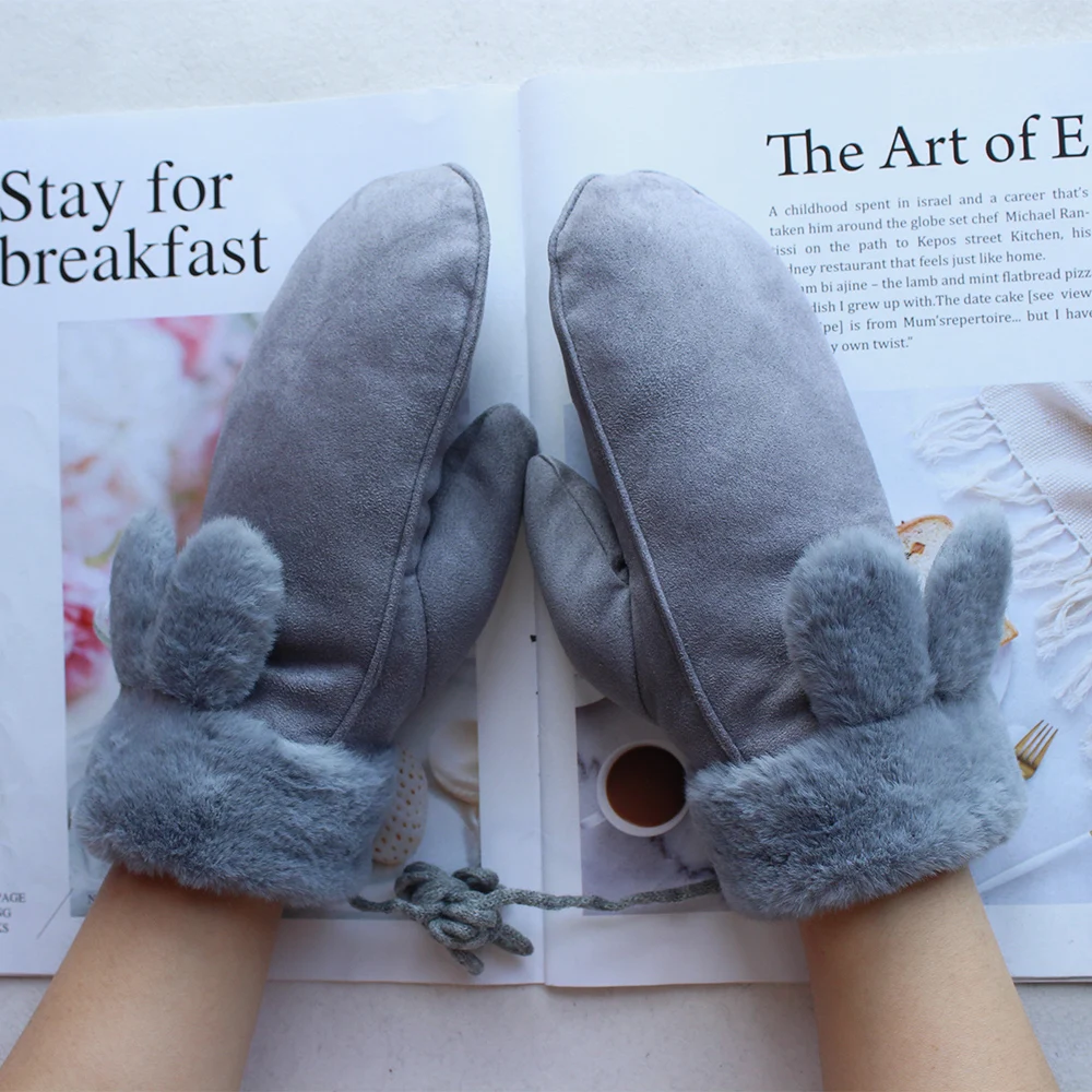 New Suede Mittens Suitable For Girls Short Styles Of Various Colors Fashion Mittens For Winter And Cold Protection