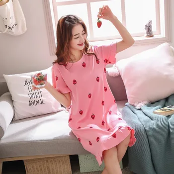 

Nightdress Women Sleepwear Homewear Nightwear Baju Tidur Nightdress Women Pajamas Pregnant Fresh Loose Korean Sleepwear
