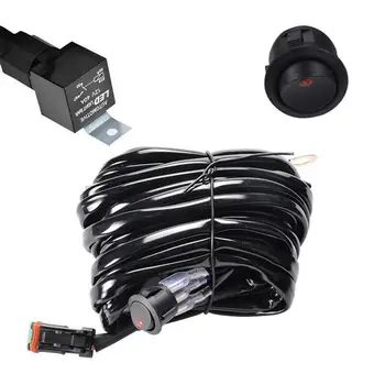 

DT Wiring Harness 40A 12V/24V Relay Fuse Remote Control Waterproof Switch for 300W LED Work Light Bar Wiring Loom Harness