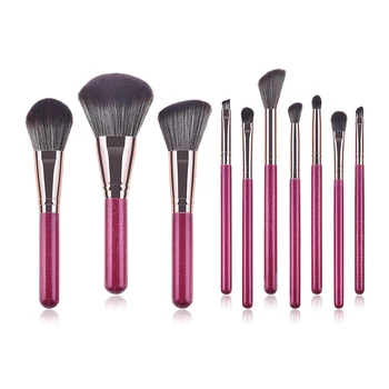 

Oubldior 10pcs professional make-up brush Purple Beautiful handles Facial Foundation Eye shadow brush Beauty Cosmetics set tools