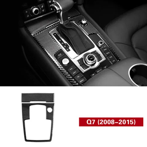 gear shift frame Углеродное волокно консоль CD панель украшения переключения передач Накладка для Audi Q7 2008- Внутренняя дверь подлокотник кнопки рамка наклейка - Название цвета: gear shift frame