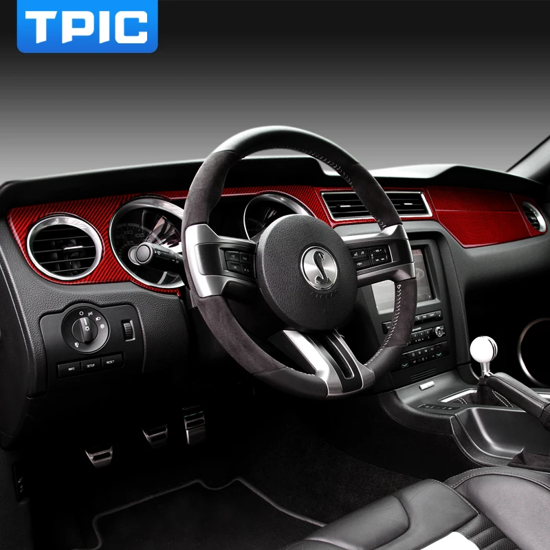 TPIC для Ford Mustang 2009-2013 панель приборной панели из углеродного волокна накладка на