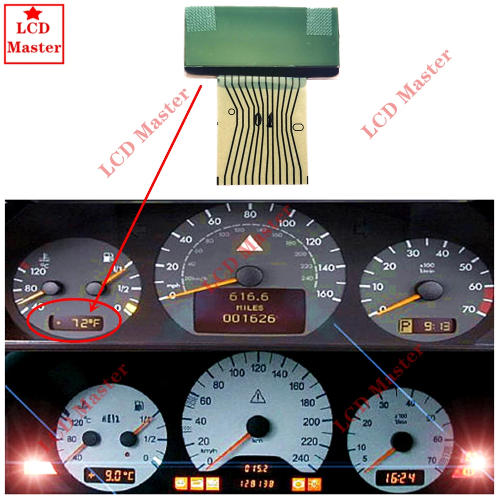 1pcs Temperature & Time Display & Gear Selector With Ribbon Cable For