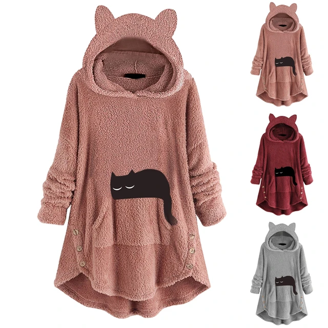 Sudadera con capucha de gran tamaño para mujer, manta de lana con manga,  chaqueta de invierno, Abrigo con capucha, manta de TV gigante de felpa,  sudaderas con capucha - AliExpress