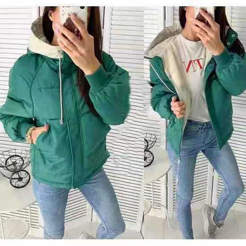 Модная осенне-зимняя женская парка, толстая, плюс размер, 3XL, с капюшоном, женское теплое Стеганое пальто, на молнии, с карманами, верхняя одежда, Женское пальто - Цвет: 02